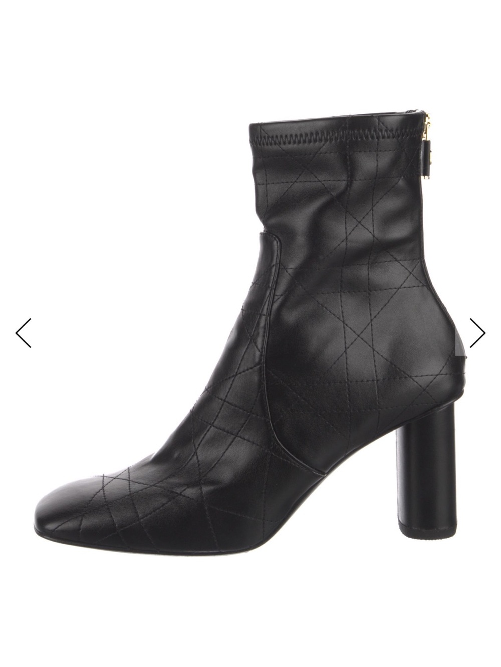 Dior Black Quilted High-Heel Ankle Boot size-8.5